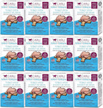 Brand logo and packaging details for Caru wet cat food