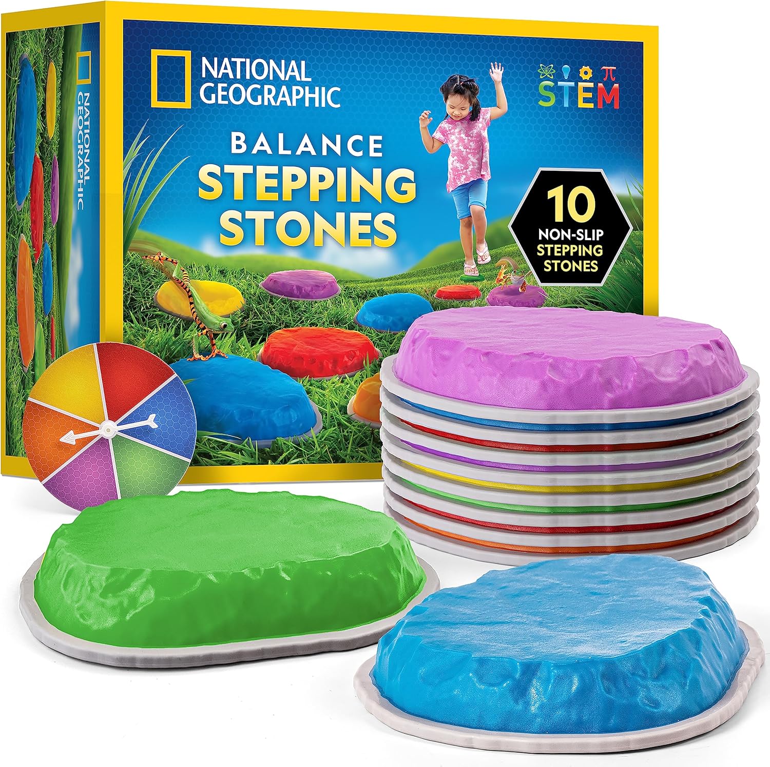 National Geographic stepping stones for kids front view showing bright colors