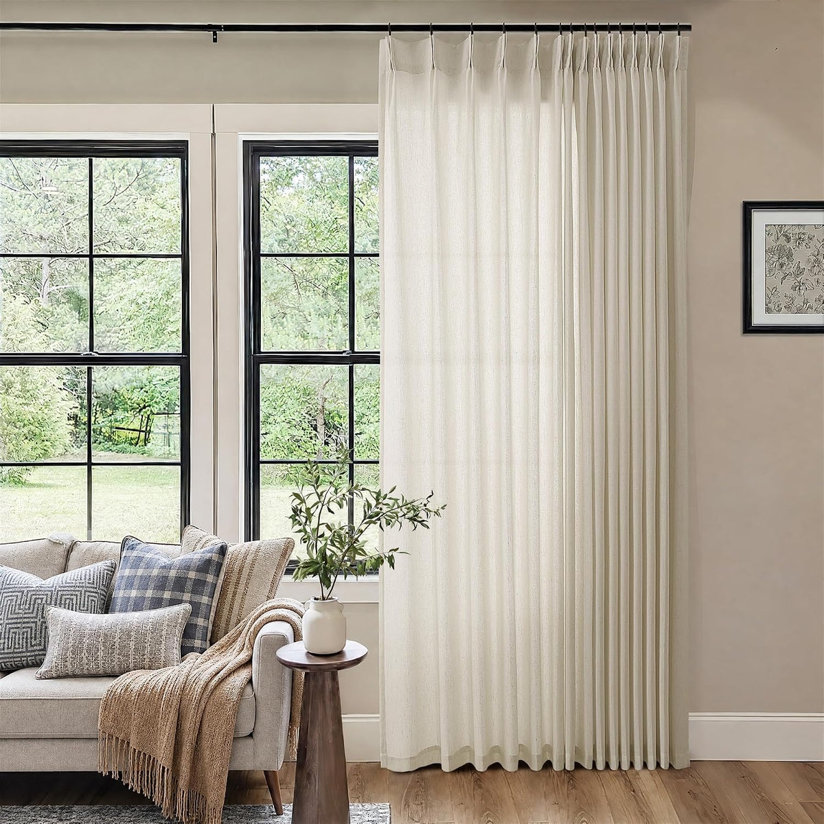 DUKIYO extra wide patio glass door curtain draped elegance