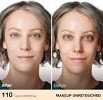 Maybelline Fit Me stick foundation open applicator showing powder core
