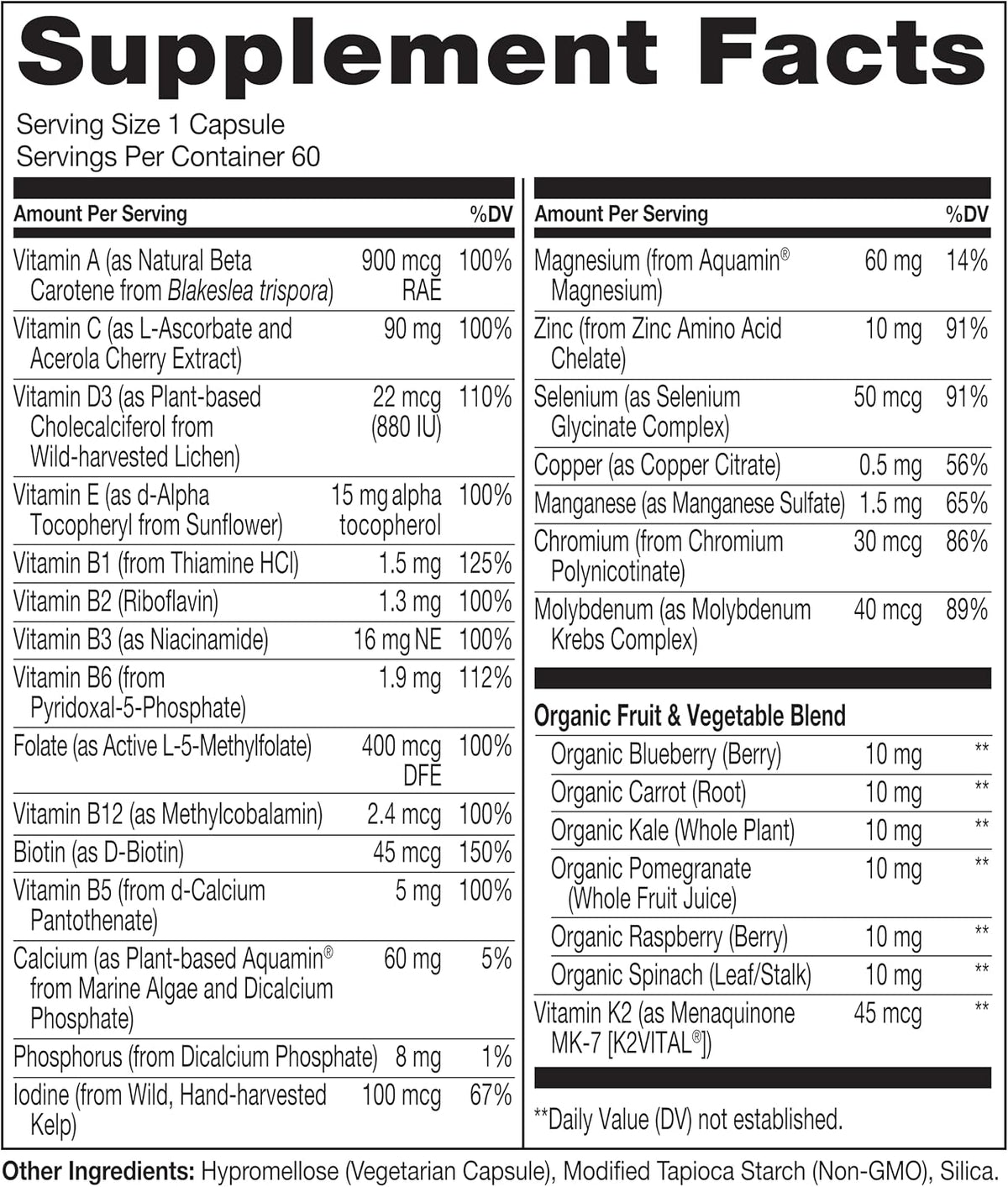 Naturelo women 50+ multivitamin capsule bottle nutritional supplement packaging