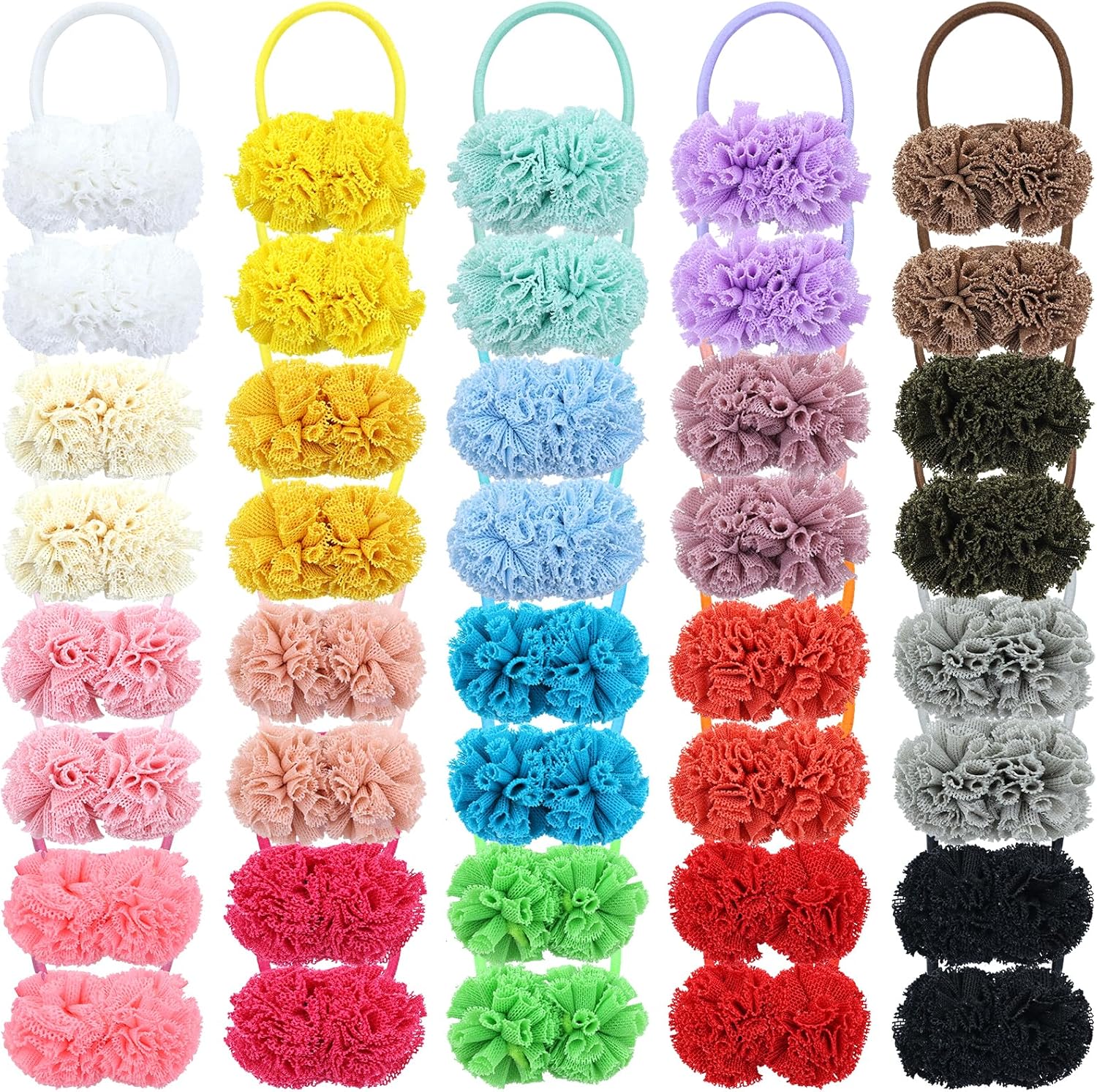Choicbaby pompom hair ties set front view
