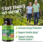 Naturelo coq10 120 capsules bottle side profile