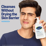 Cetaphil cream to foam cleanser in hand showcase