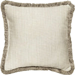 Sorra Home x Sunbrella Fringe Pillow, 18 x 18 x 6 inches, Canvas Natural and Taupe - Image 13