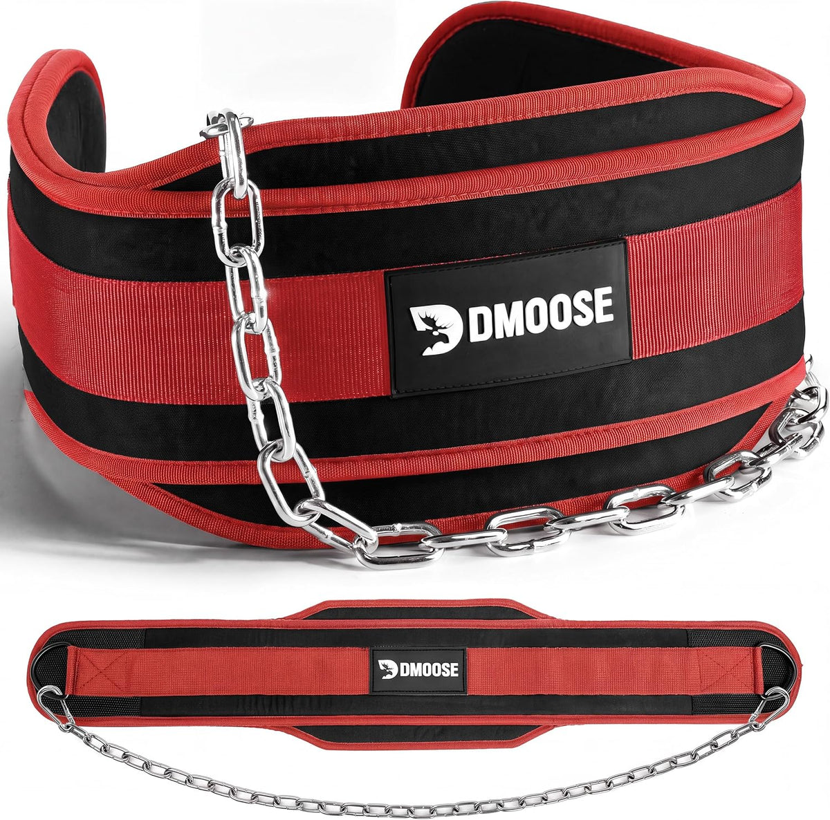 DMoose Fitness Dip Belt for Weight Lifting, Pullup, Squats & Dips - 36" Robust Steel Chain, Comfortable Neoprene Padding Supports 350lbs - Gym Weight Belt for Strength Training Workout & Weightlifting - Image 10