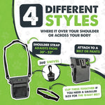 Mighty Paw training accessory displaying heavy-duty metal belt clip on back