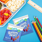 YumEarth dye free fruit flavored gummy bears packaging showcasing the USDA organic seal.