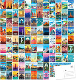 LCLAIDYDY vintage travel postcard set front view