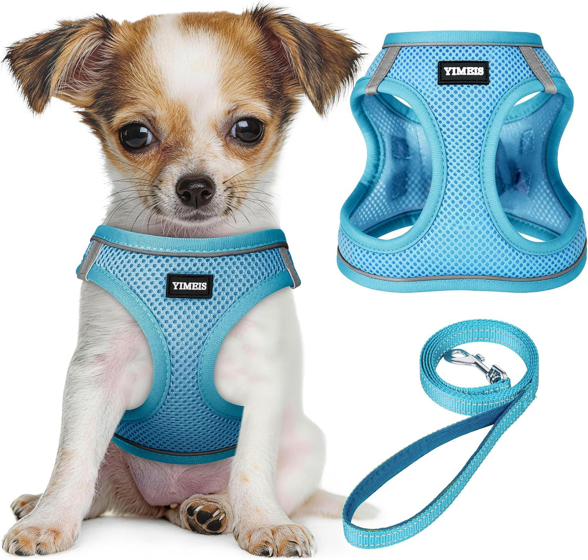 No Pull Dog Puppy Harness and Leash Set Reflective Mesh Vest Medium - Image 13