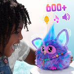 Furby interactive toy showing textured purple fur detail