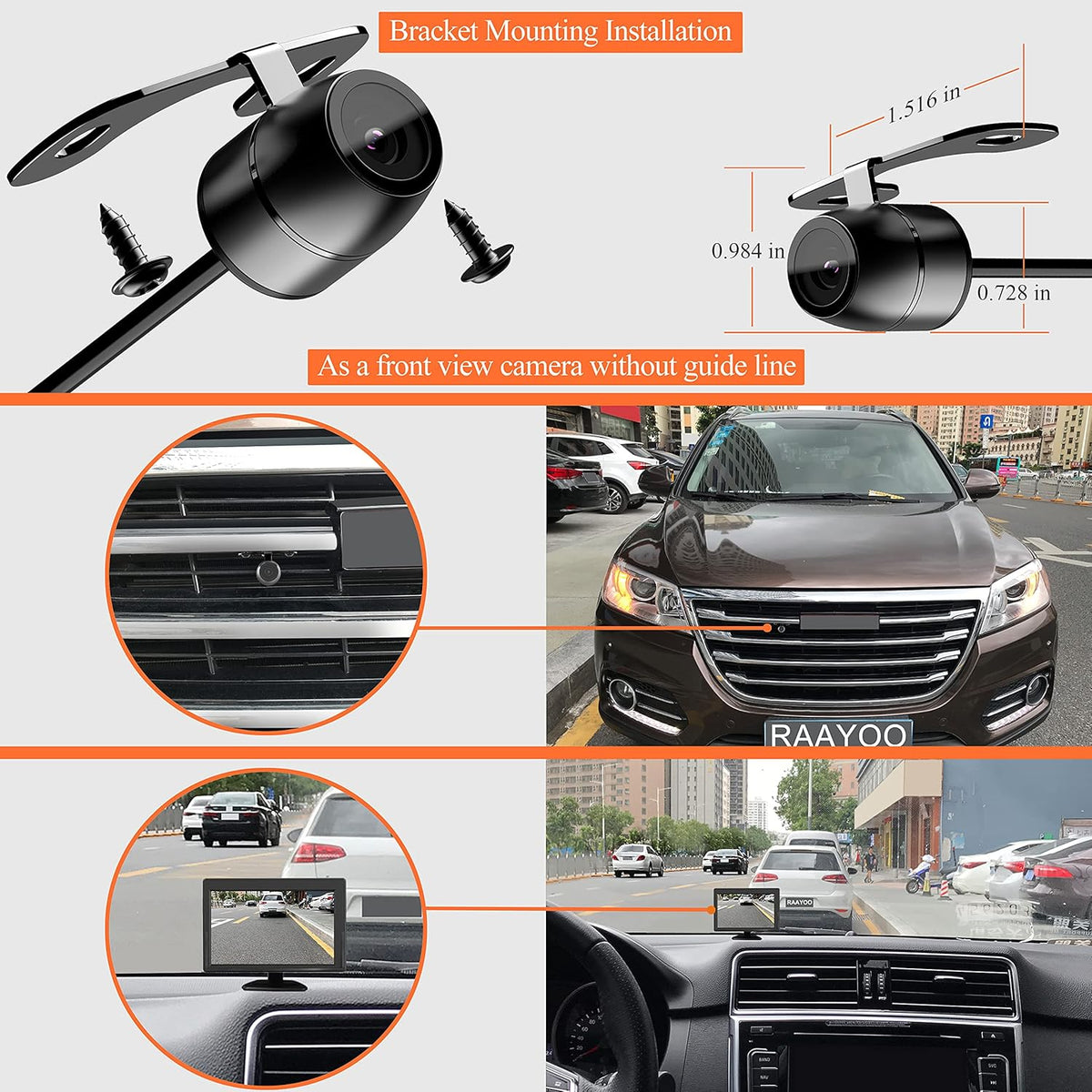RAAYOO backup camera mounted on vehicle exterior