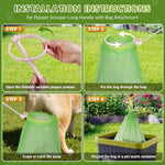 Foldable dog waste cleanup tool showing one handed ergonomic grip