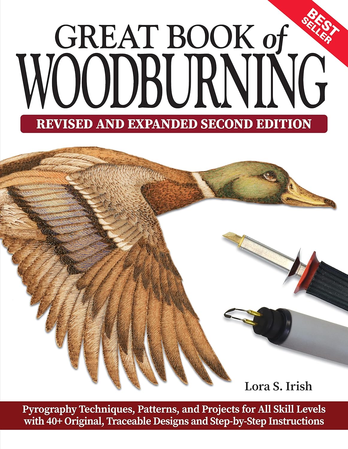 Lora S. Irish Great Book of Woodburning Revised Edition front cover