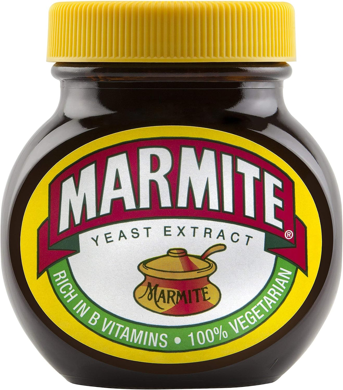 Marmite yeast extract spread front view jar packaging