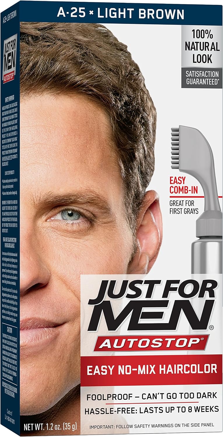 Just For Men AutoStop Light Brown hair color box front view