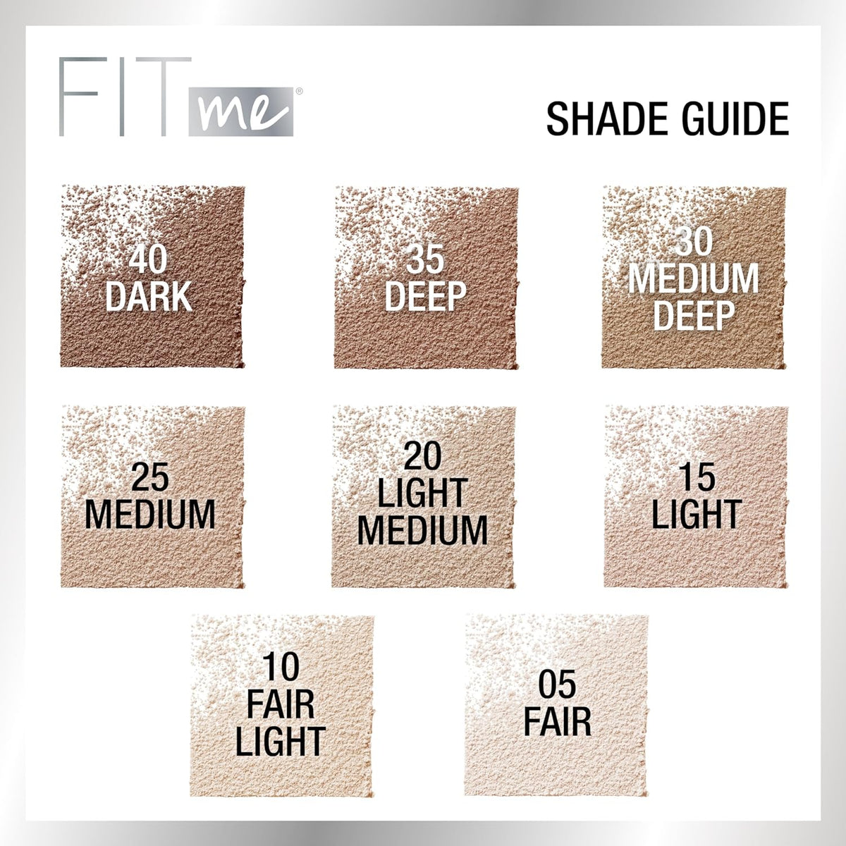 Back label of Maybelline Fit Me setting powder with ingredient details