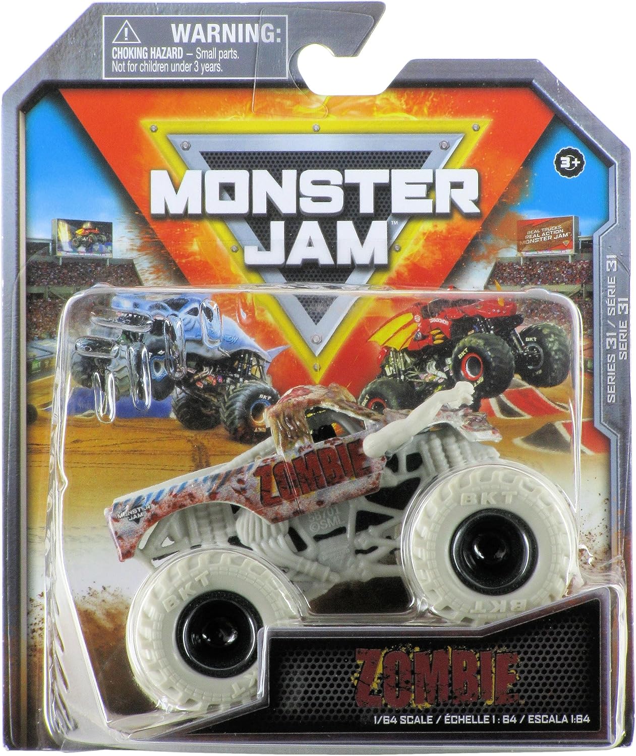 Monster Jam Spin Master Zombie diecast truck front view toy