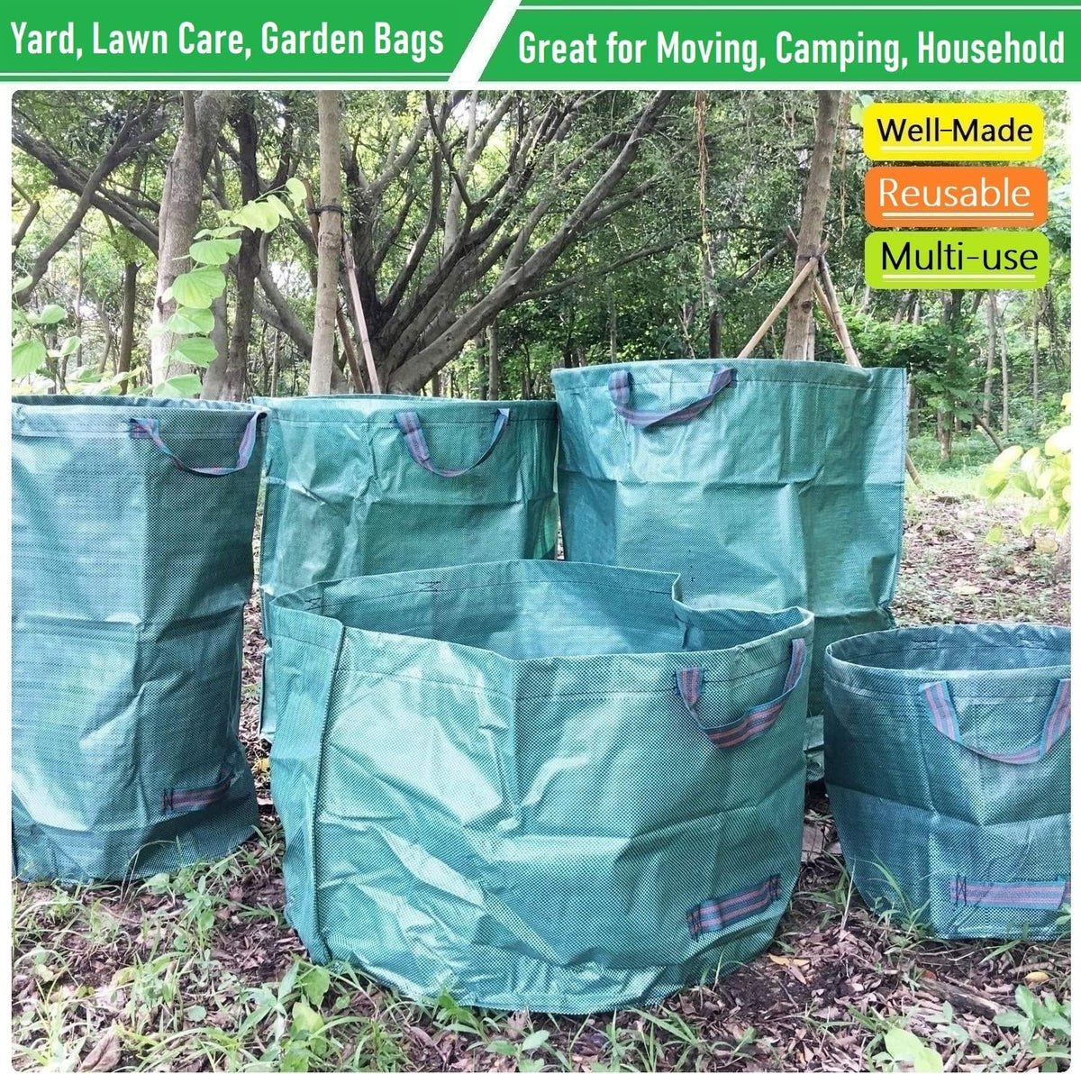 Tespher lawn debris bin with gardening gloves