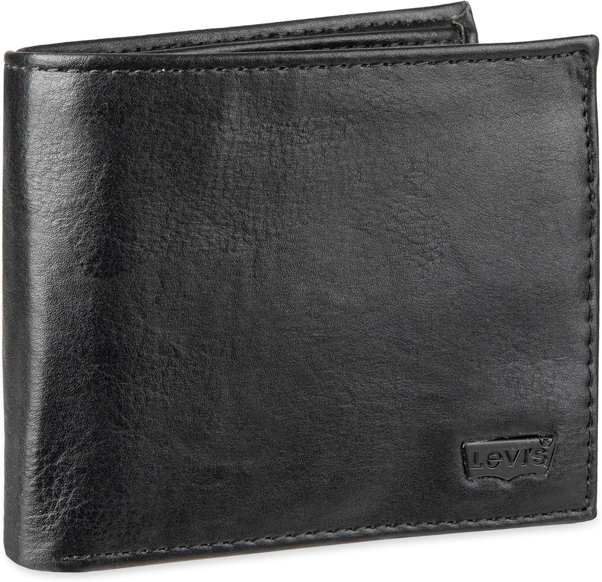 Levi's slimfold wallet open view displaying card slots and ID window