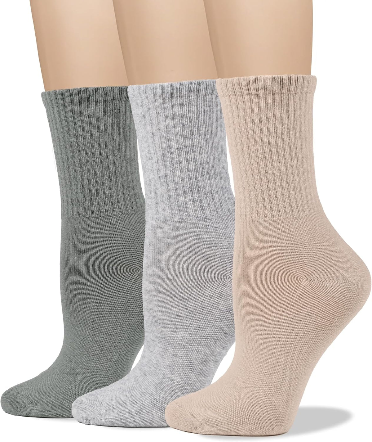 COTTON DAY Women's Soft Combed Cotton Socks Seamless Toe Black White Navy - Image 14