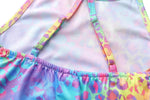 iLover glitter pattern one piece swimsuit interior tag
