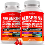 New Age Berberine and Ceylon Cinnamon Supplement 120 vegan capsules front bottle view