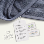 Close-up of the Oeko-Tex certified cotton fabric and texture