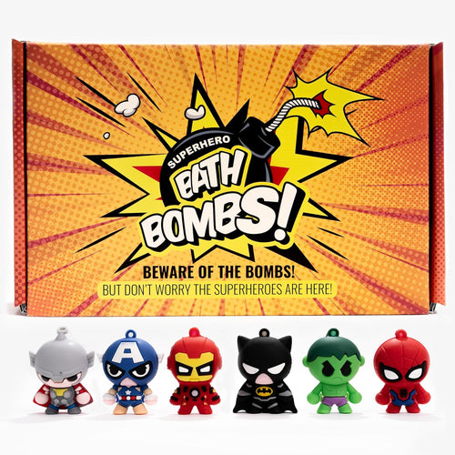Superhero Bath Bombs - Organic, Kid-Safe Fun with Surprise Inside | Vibrant Colors, Amazing Scents | Mess-Free Bath Time Joy | Great Gift for Young Heroes - Image 1