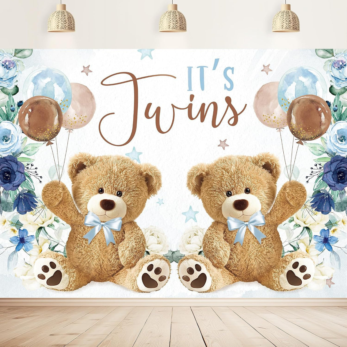 Bear Baby Shower Backdrop Party Decorations Bearly Wait Boys Balloons Gold | 8x6ft, Dots Cute Cartoon Newborn Brown Sweet Birthday Celebration Photography Background Banner Photo Studio Fabric - Image 12