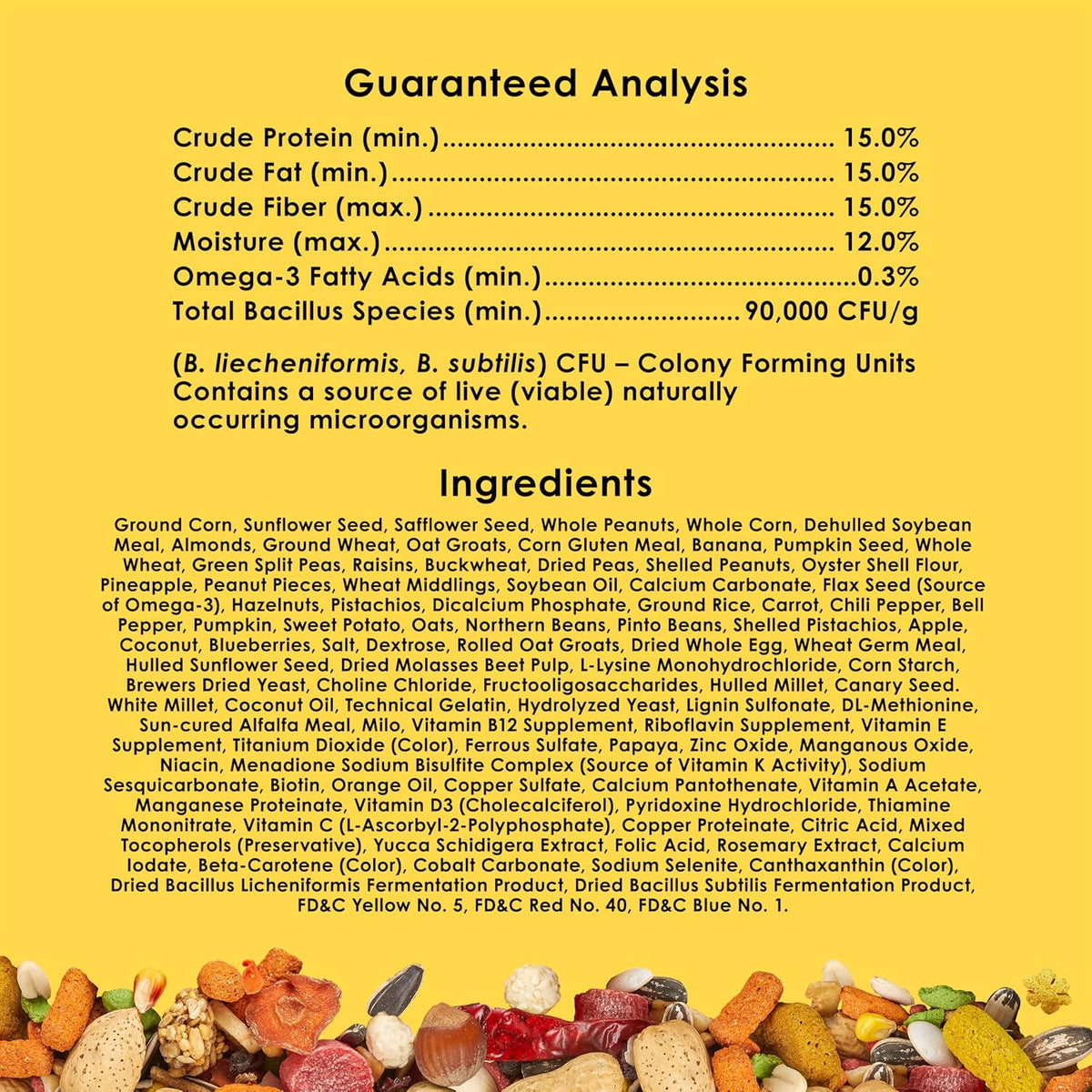 Kaytee Fiesta Macaw food bag size comparison for reference