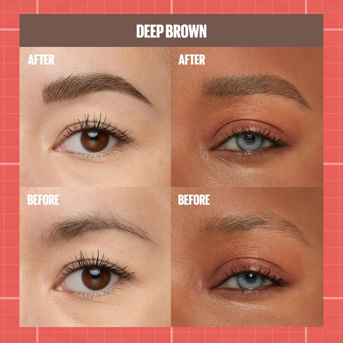 Swatches showing Deep Brown shade of Maybelline Build-A-Brow