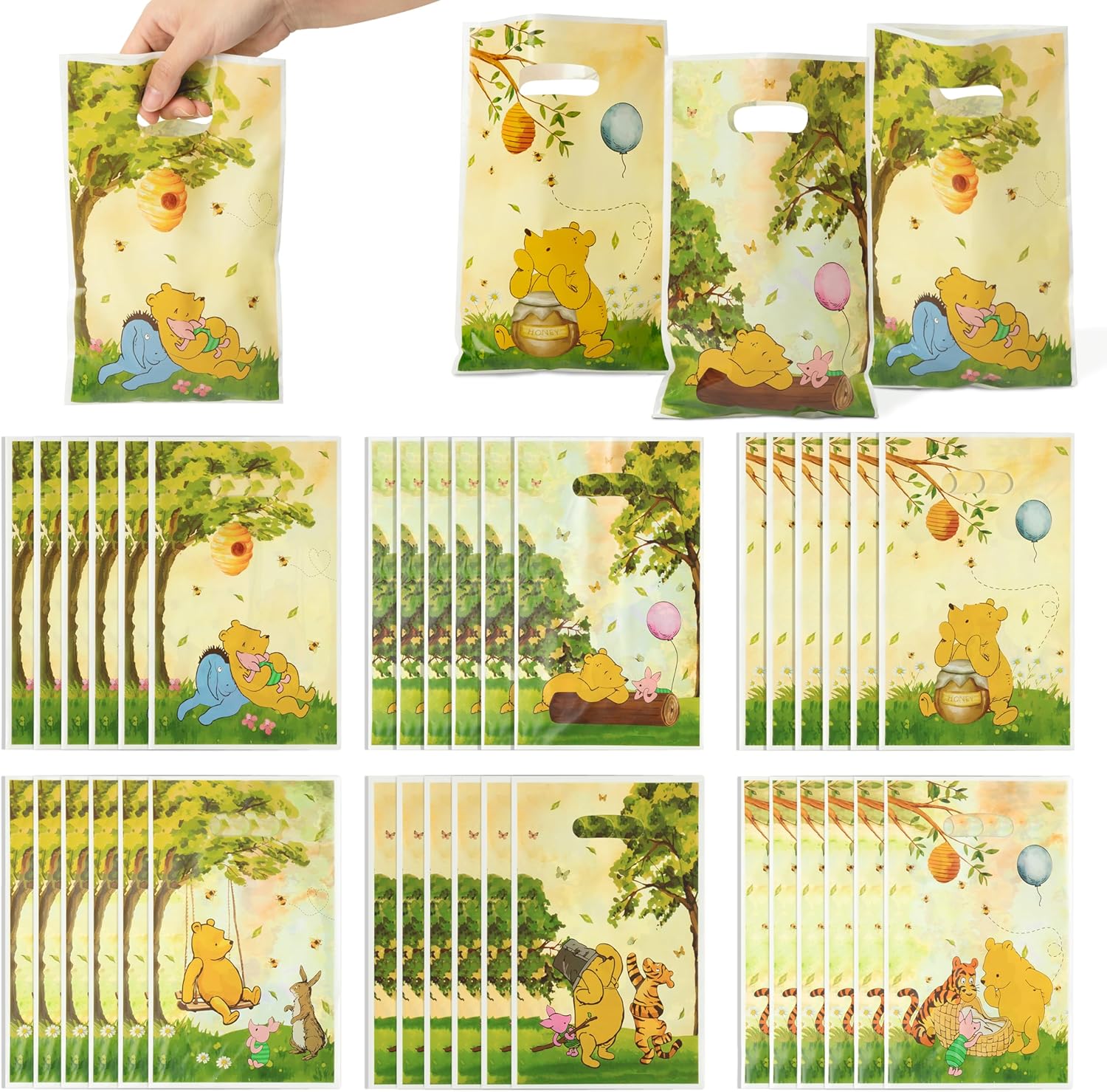 Z1juce Winnie party favor bags front view