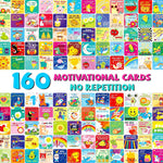 Assorted colorful lunch box cards with funny illustrations