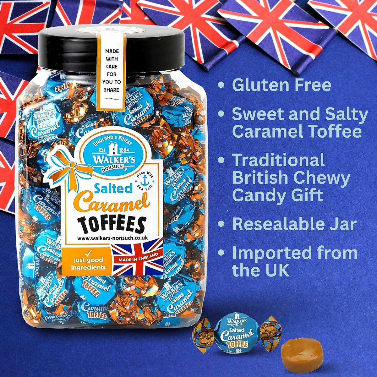 Nutritional facts and clean ingredient list printed on the back label of the imported sweet jar.