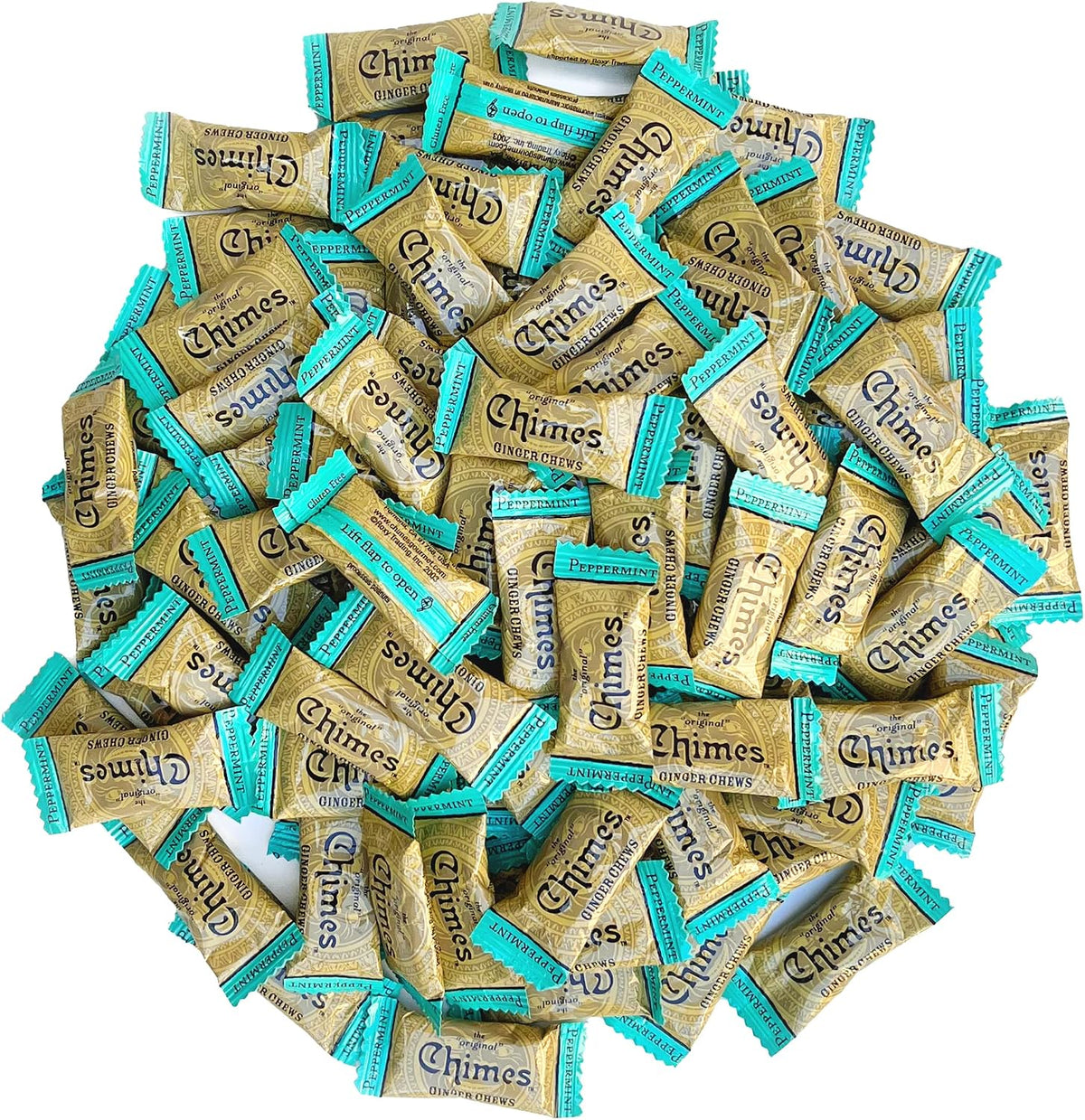 CHIMES ORIGINAL Ginger Chews (1-Pound 1 LB BAG) Premium Natural Chewy Ginger Candy - 16 OZ Individually Wrapped Ginger Chew Candy - Image 9