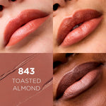 L'Oreal Toasted Almond lipstick tube packaging open