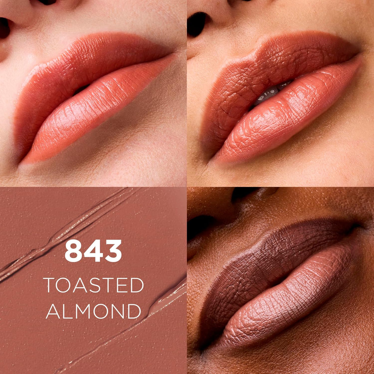 L'Oreal Toasted Almond lipstick tube packaging open