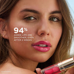 Clarins Lip Comfort Oil texture and gloss demonstration
