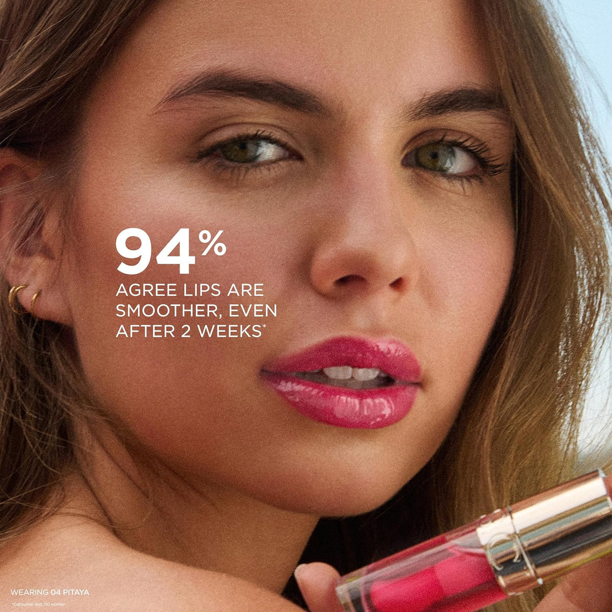Clarins Lip Comfort Oil texture and gloss demonstration