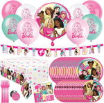 Unique Barbie birthday party decorations set for 16 guests front view