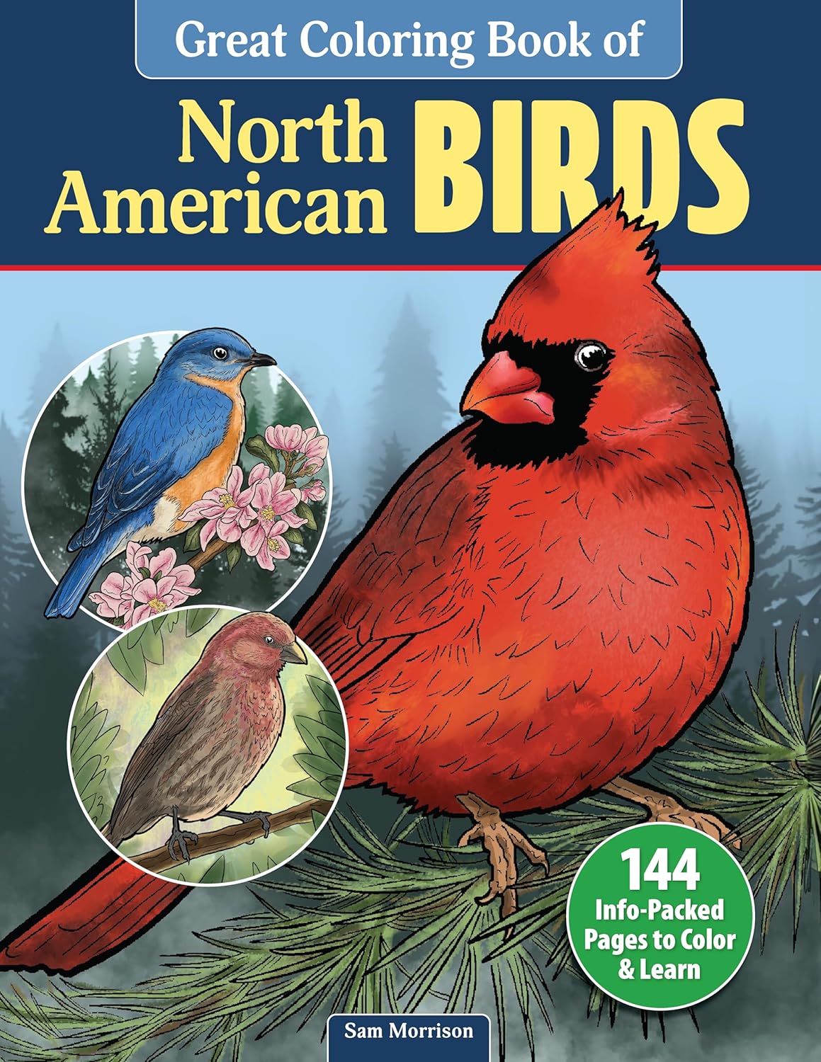 Great Coloring Book of North American Birds: 144 Info-Packed Pages to Color & Learn (Design Originals) Realistic Wild Bird Designs and Fun Facts on Perforated Pages - Songbirds, Waterfowl, and More - Image 1