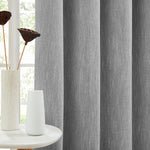 Melodieux Elegant Cotton Wide Blackout Curtains for Sliding Glass Door Living Room Thermal Insulated Grommet Drapes, 100 by 84 Inch, Grey (1 Panel) - Image 15