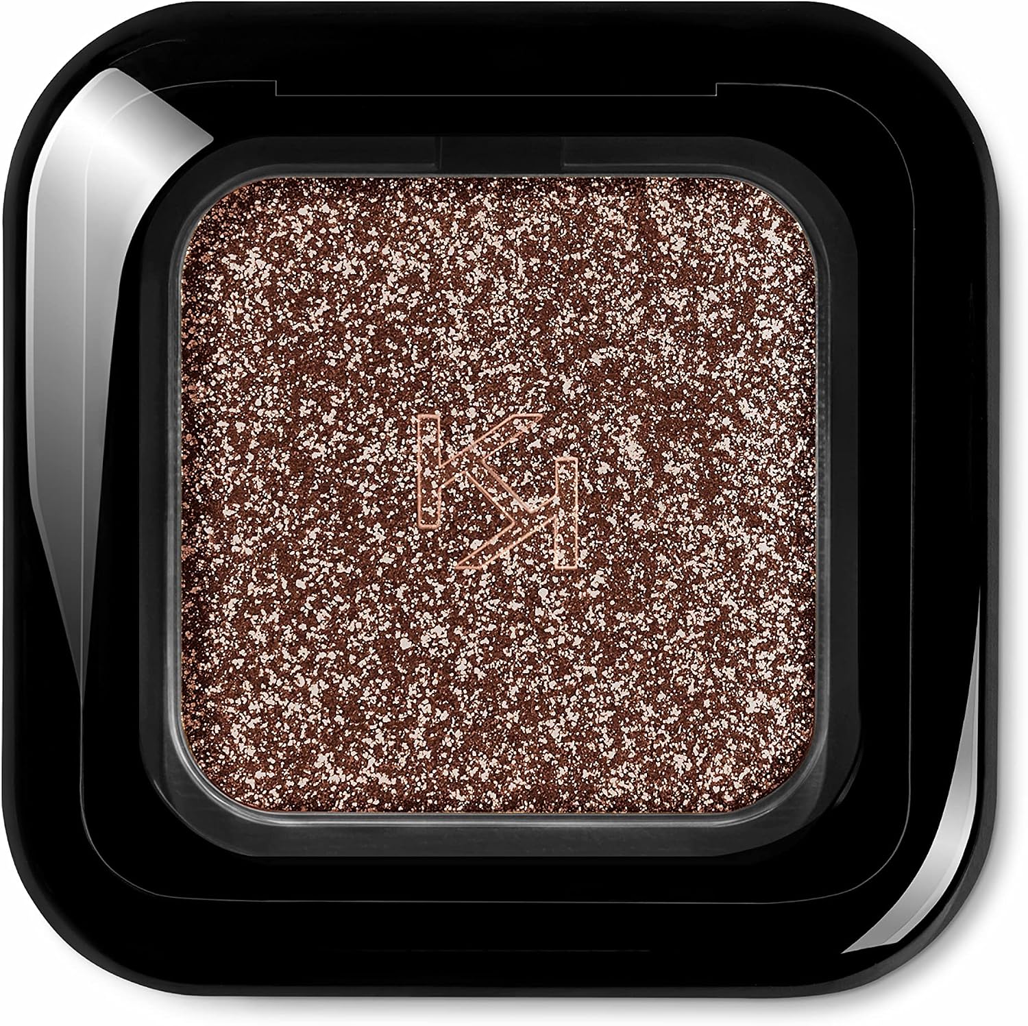 Kiko Milano Glitter Shower Eyeshadow front view of compact case with high-pigment shimmer powder.