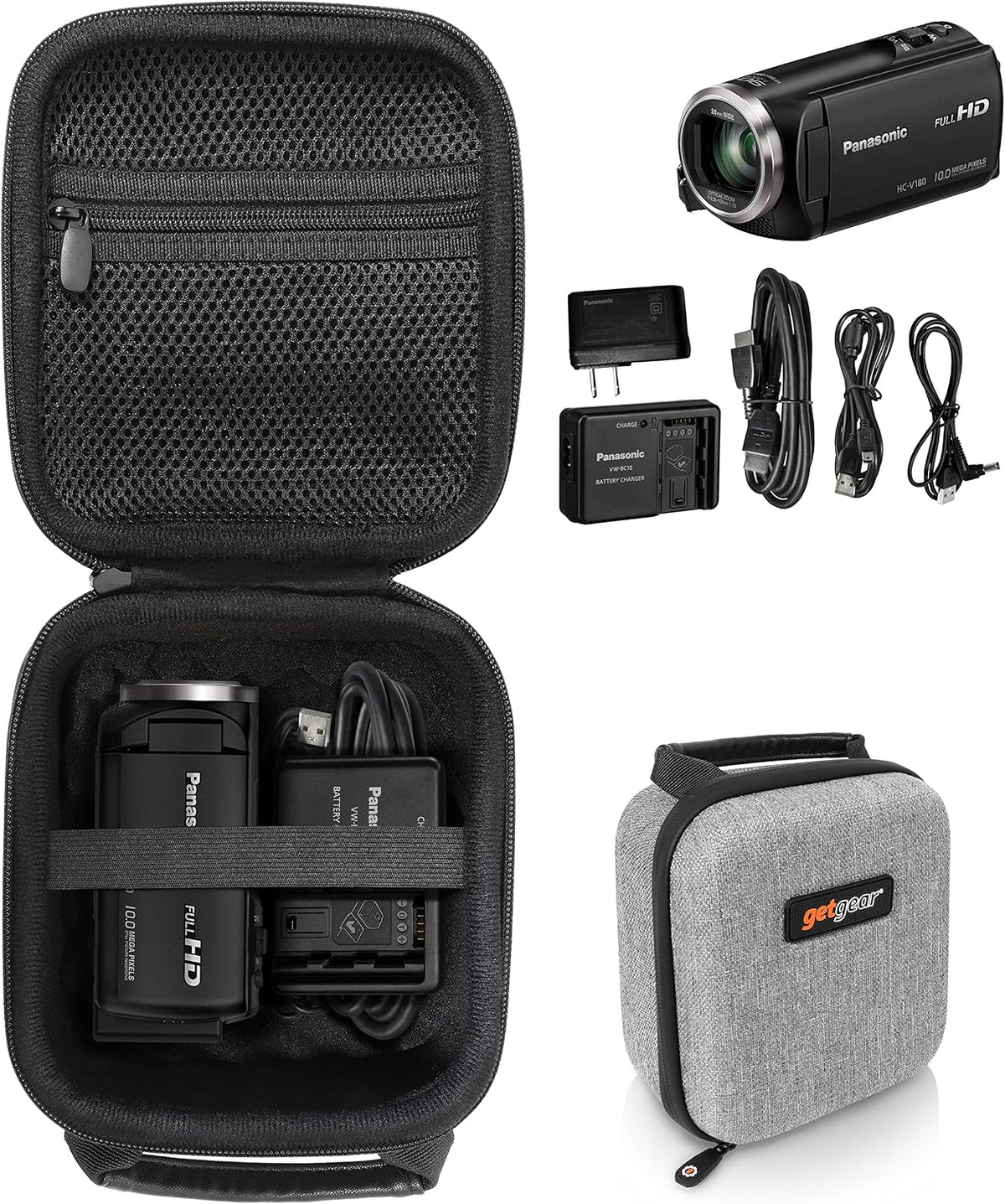 Camcorder Case for Sony HD Video Recording HDRCX440, HDRCX405 Handycam; Canon VIXIA HF R800, Panasonic HC-V180K, Kimire HD Recorder, Sony HDRAZ1VR/W, SiOnyx Aurora Day/Night Action Camera - Image 5