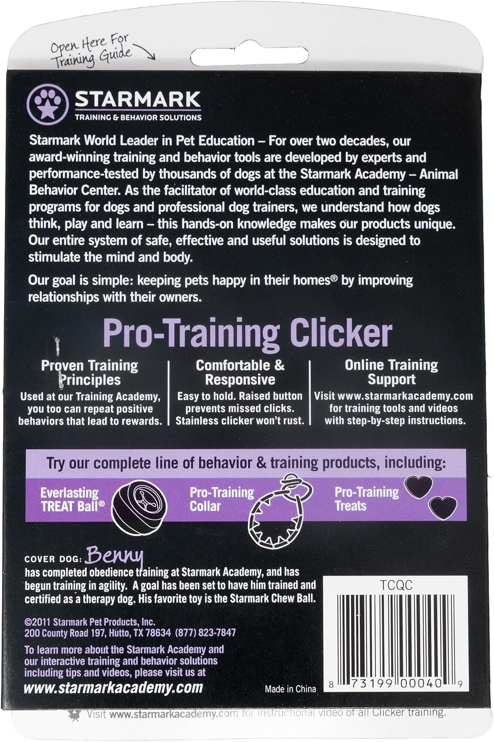 Premium imported StarMark clicker showing the keychain and lanyard attachment hole