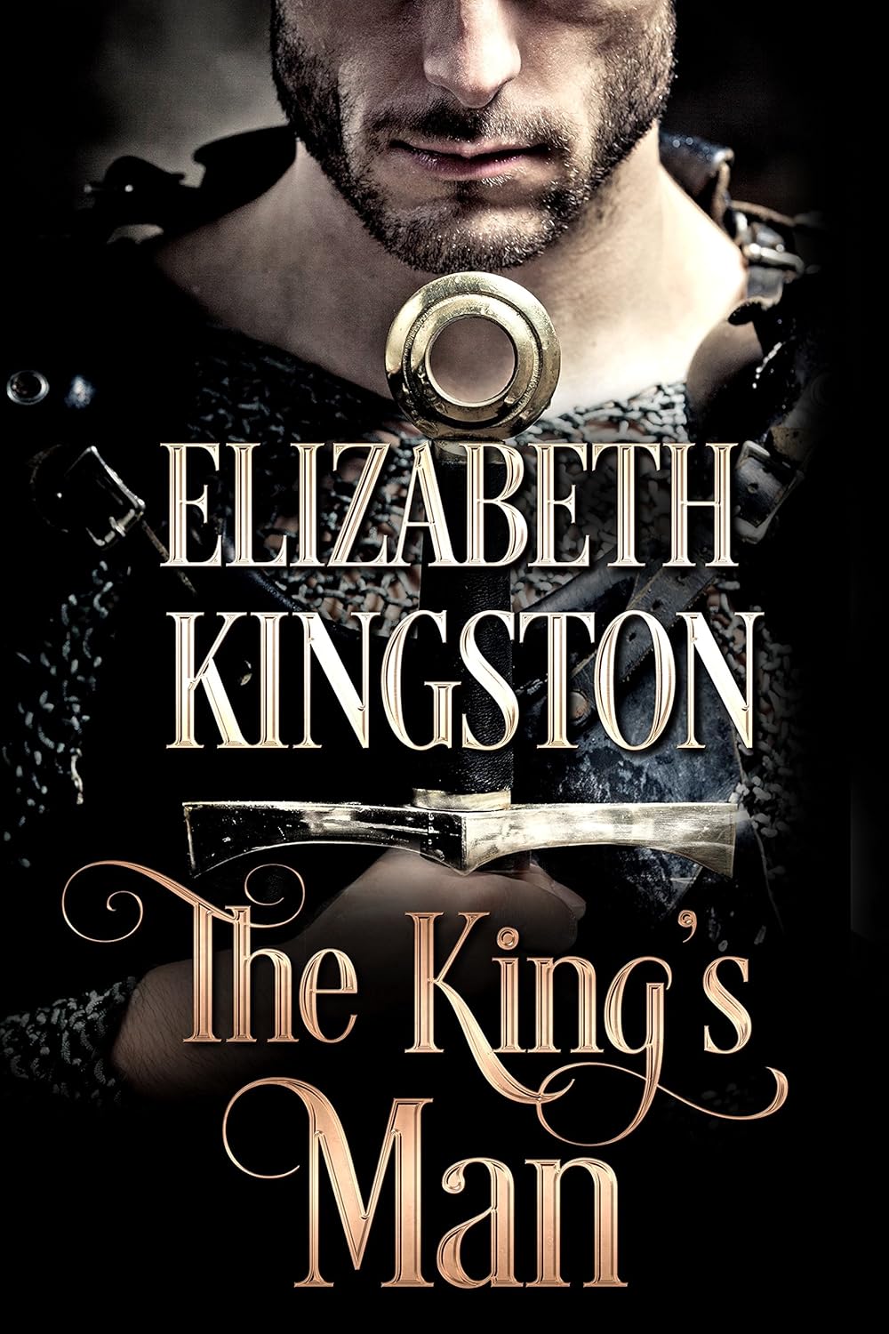 Elizabeth Kingston The King's Man Welsh Blades Book 1 digital book cover front view featuring historical medieval sword and landscape background.