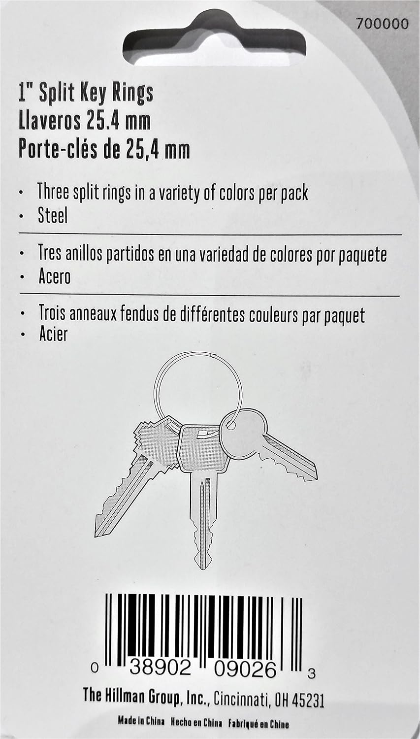 Hillman 1 inch pastel split rings assorted colors close up