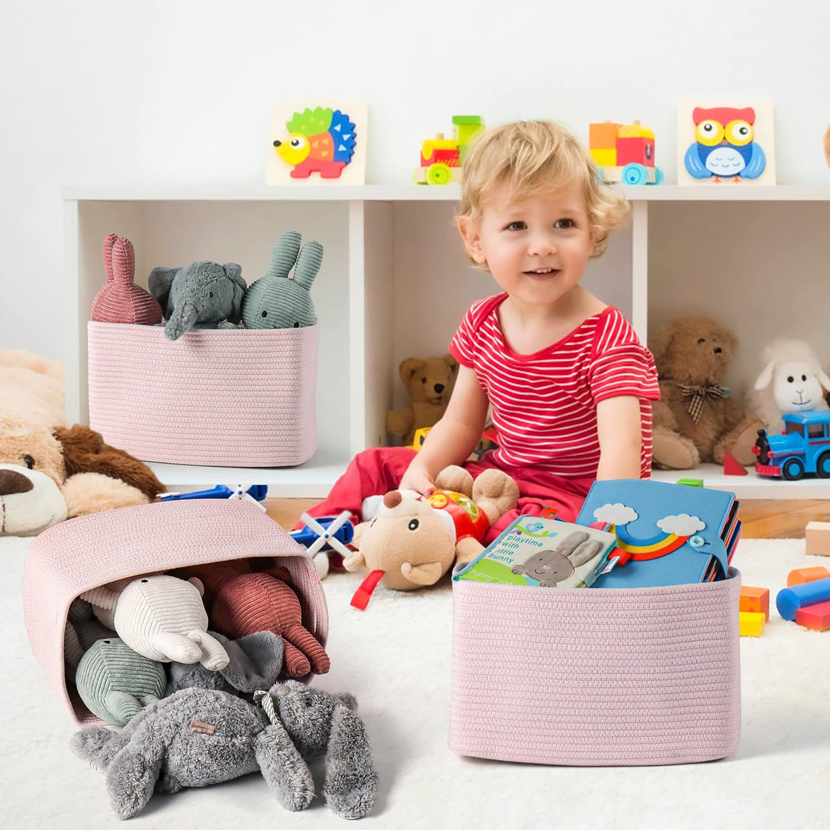 Xuanguo toy storage basket placed in a modern living room