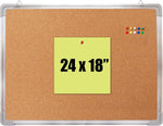 Cork Board 24x24 in, Framed Wall Hanging Bulletin Board with 10 Thumb Tacks | Thumb Tack Board, Pin Board for Wall, Corkboard Message Memo Notice Board with Hooks for Home, Office, Desk and Cubicle - Image 9
